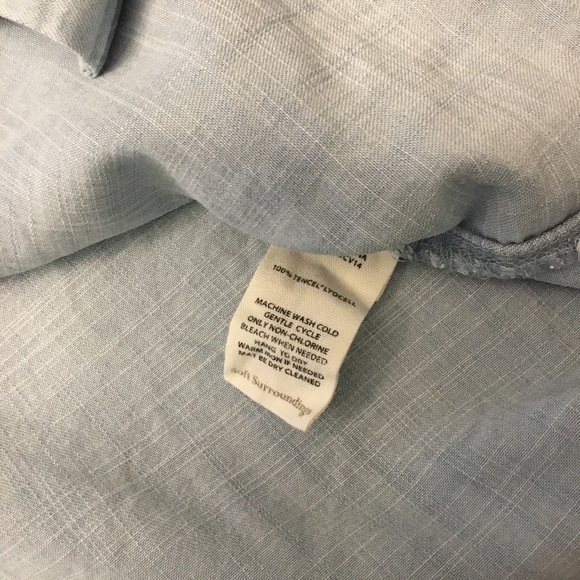Soft Surroundings Telcel Chambray Button Down Shirt Size XS - Picture 6 of 9